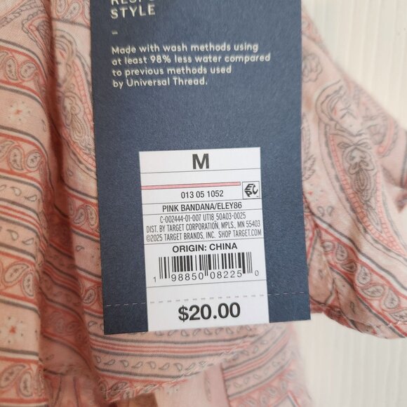 Universal Thread Pink Paisley Print Ruffle Mini Skirt M Elastic Waist Lightweigh - Picture 3 of 7